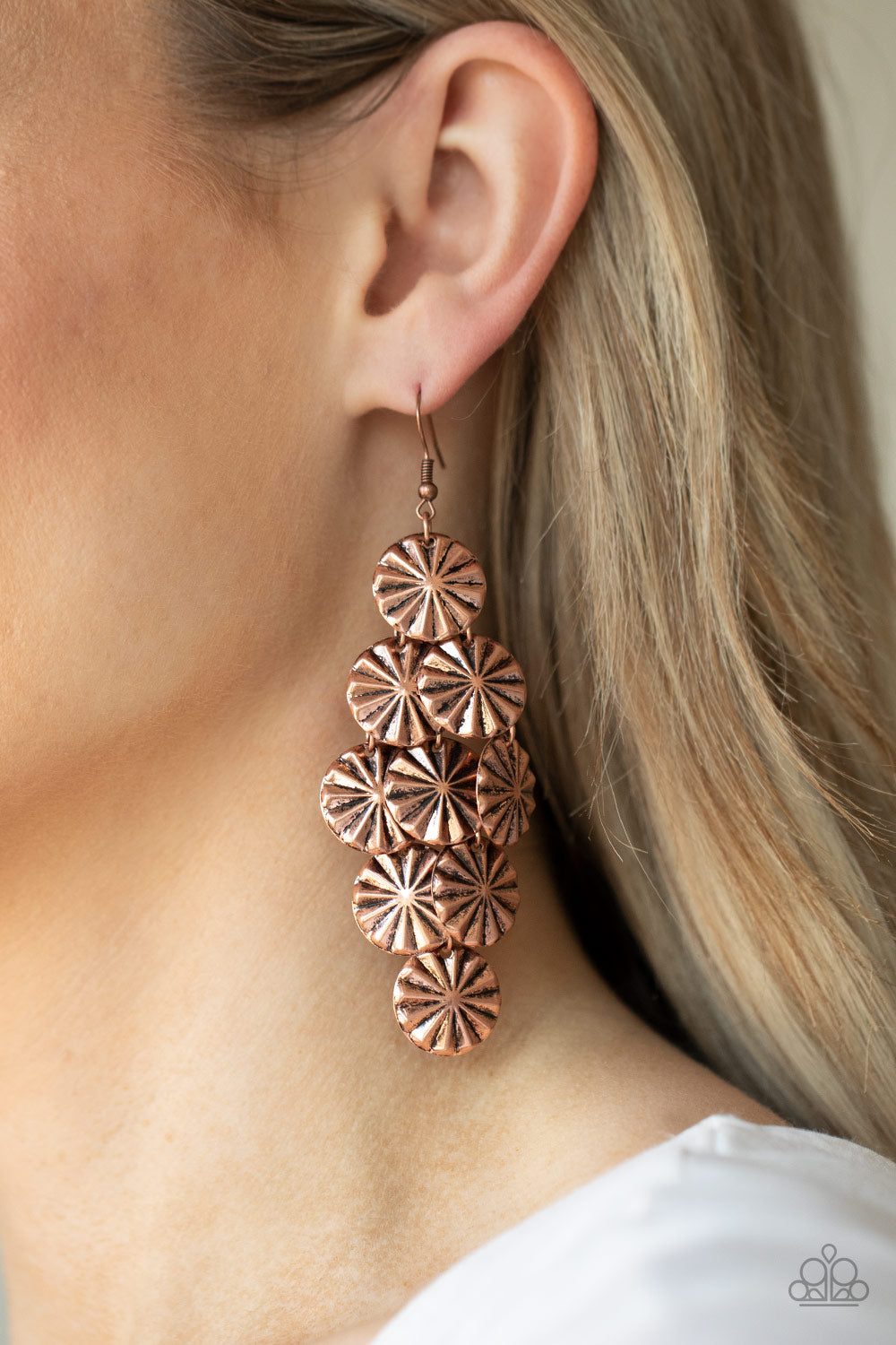 Star Spangled Shine - copper - Paparazzi earrings