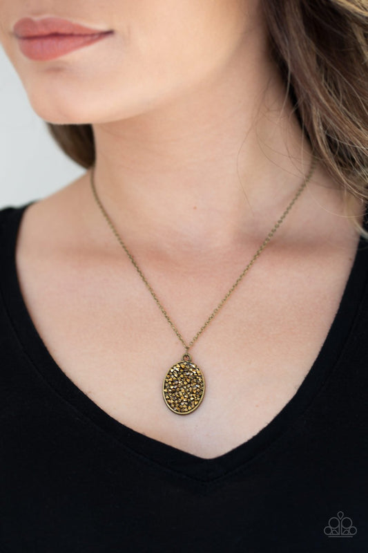 Star Crossed Stargazer - brass - Paparazzi necklace