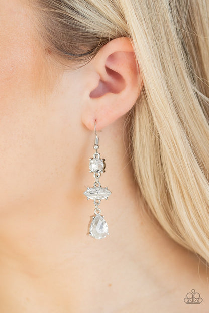 Starlet Twinkle-white-Paparazzi earrings