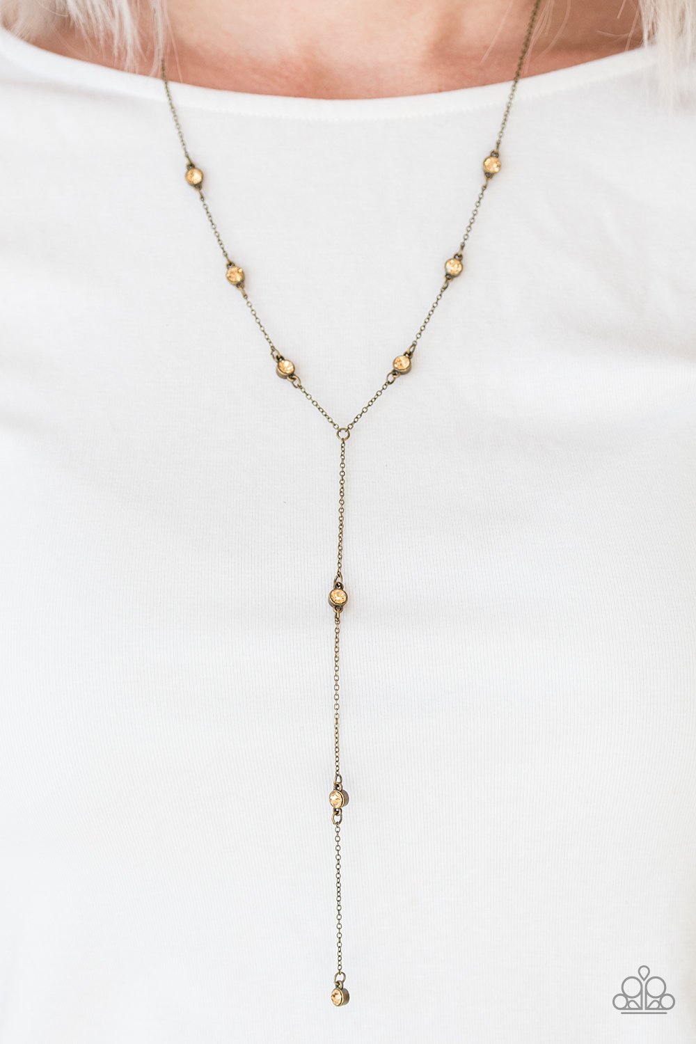 Starlight the Way - brass - Paparazzi necklace