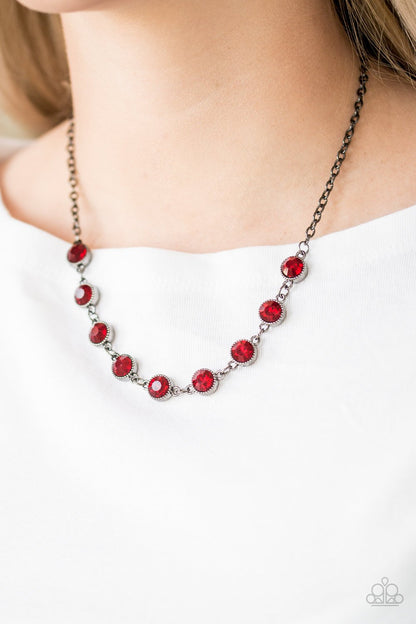 Starlit Socials-red-Paparazzi necklace