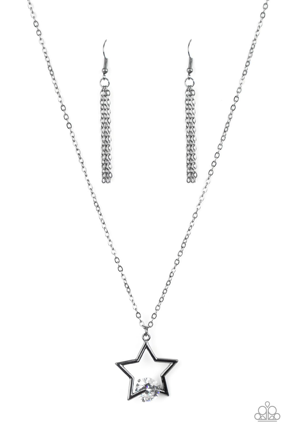 Starry Fireworks - black - Paparazzi necklace – JewelryBlingThing