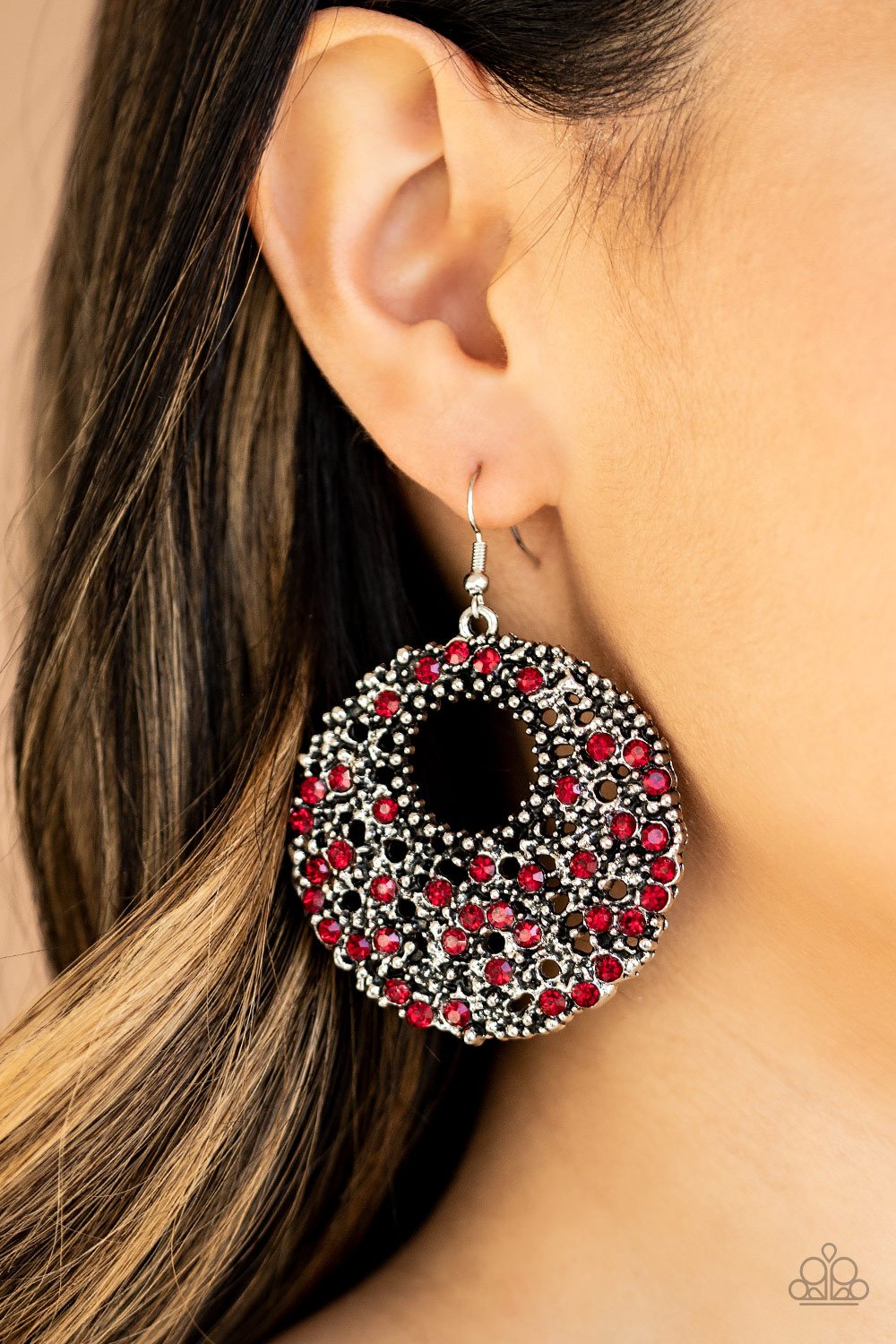 Starry Showcase-red-Paparazzi earrings