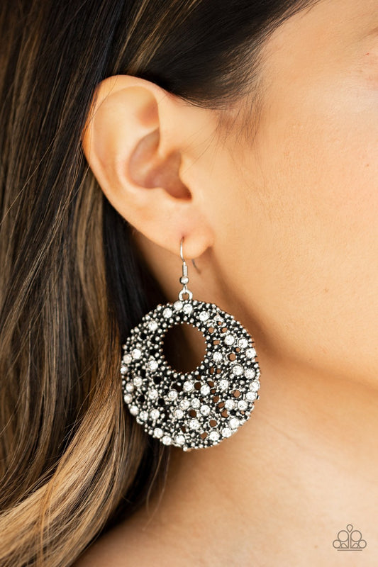 Starry Showcase-white-Paparazzi earrings