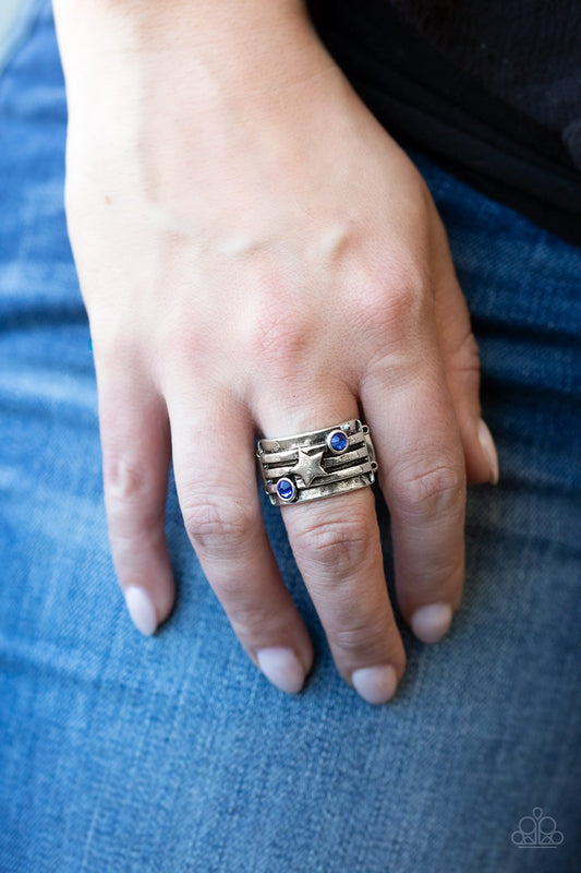 Stars and Stripes-blue-Paparazzi ring