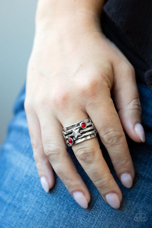 Stars and Stripes-red-Paparazzi ring