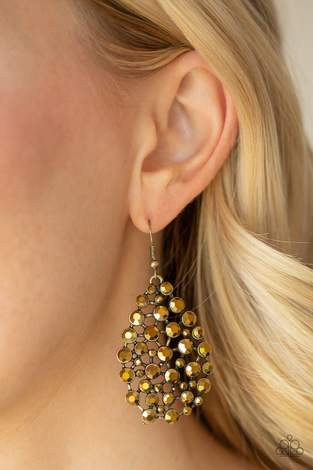 Start With a Bang - brass - Paparazzi earrings