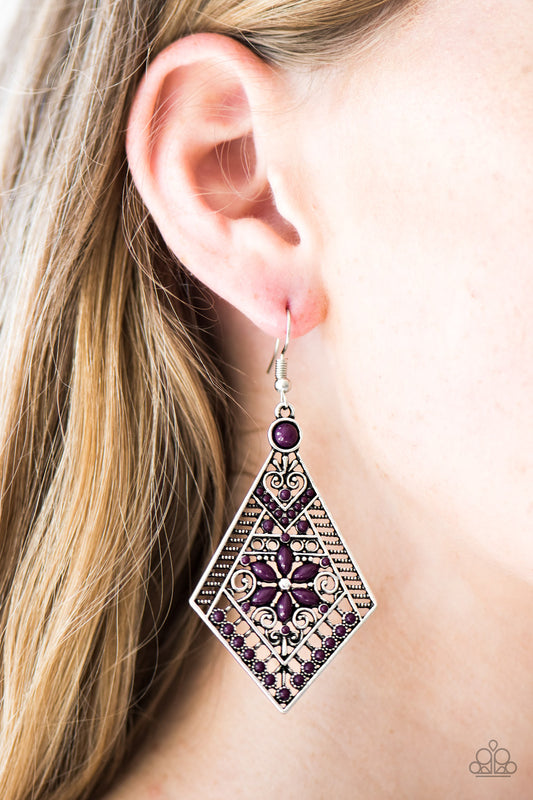 Stay Wild Wildflower - purple - Paparazzi earrings