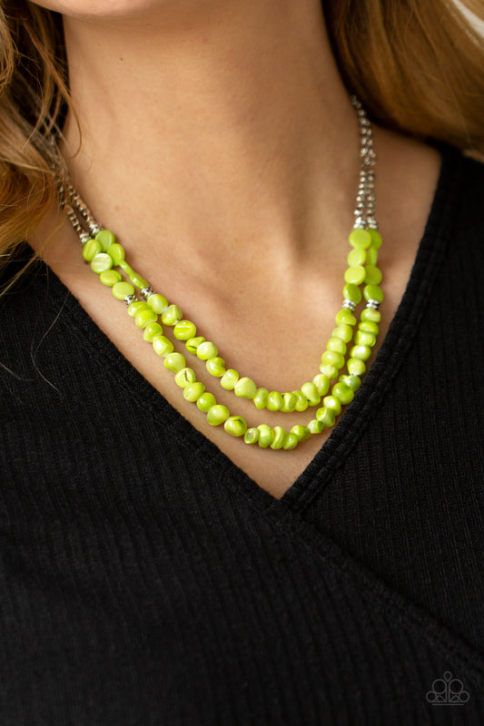 Staycation Status - green - Paparazzi necklace