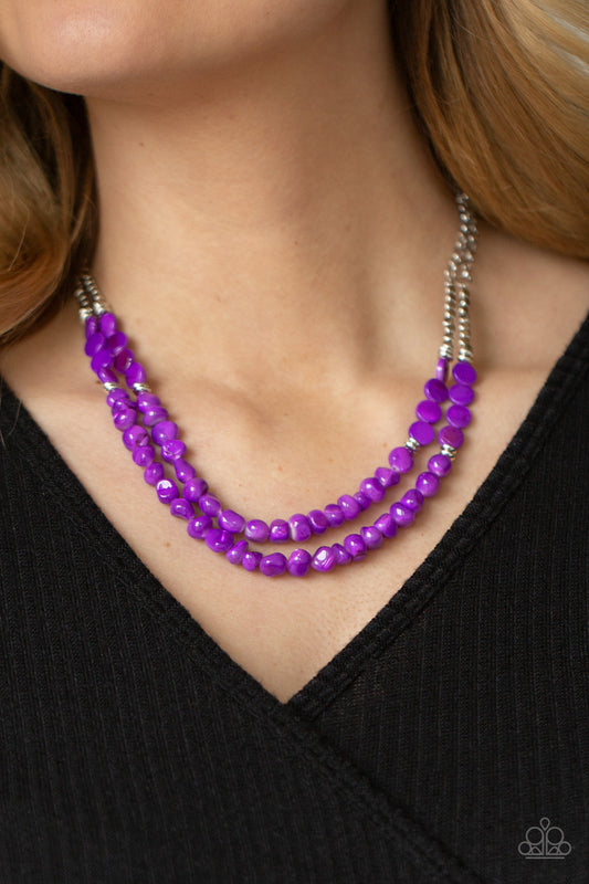 Staycation Status - purple - Paparazzi necklace