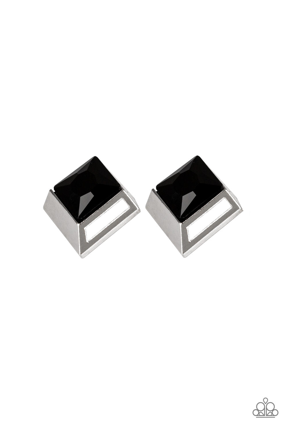 Stellar Square - black - Paparazzi earrings