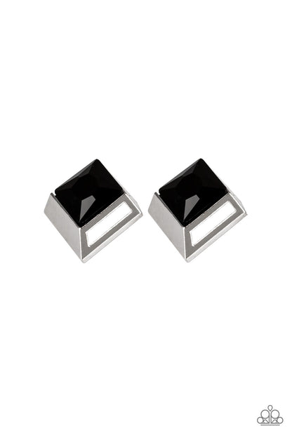 Stellar Square - black - Paparazzi earrings