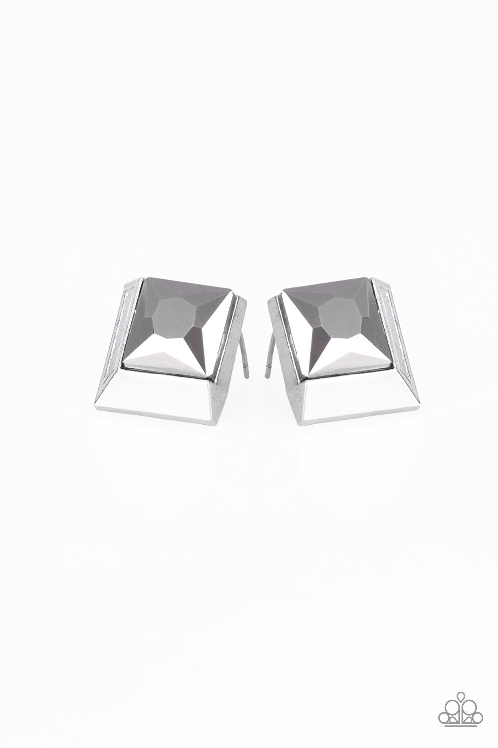 Stellar Square - silver - Paparazzi earrings