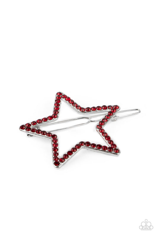 Stellar Standout - red - Paparazzi hair clip