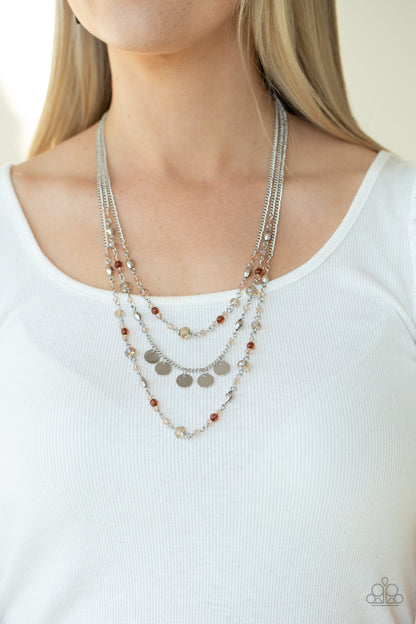 Step Out of My Aura - brown - Paparazzi necklace