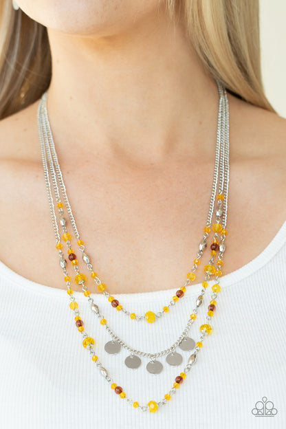 Step Out of My Aura - yellow - Paparazzi necklace