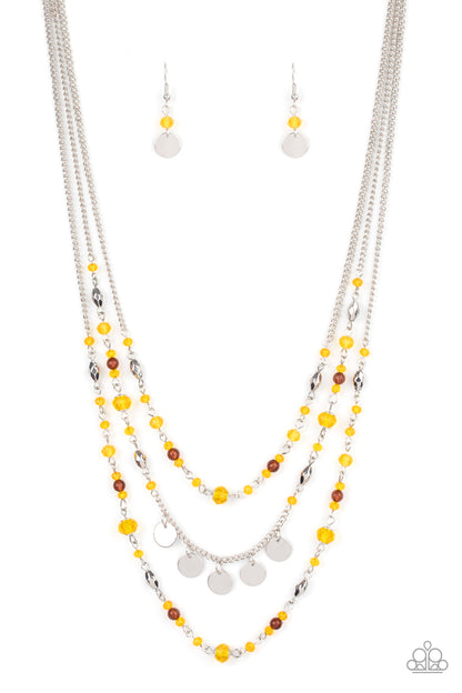 Step Out of My Aura - yellow - Paparazzi necklace