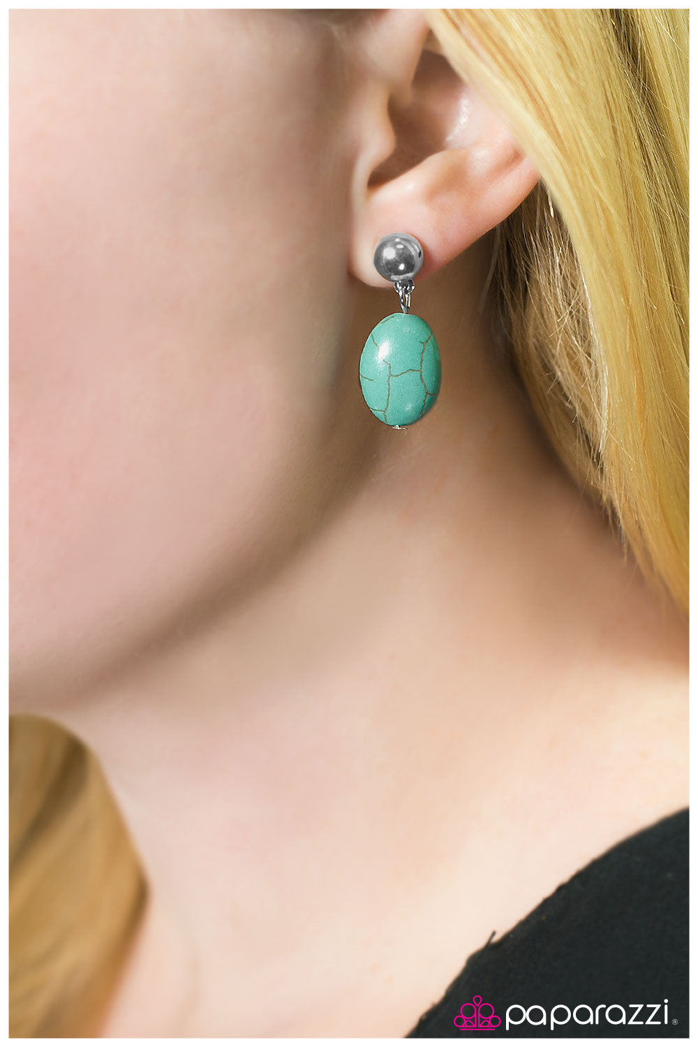 Stone Cliffs - Blue - Paparazzi earrings