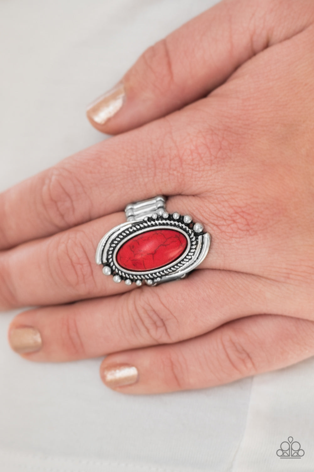 Stone Mountains - red - Paparazzi ring