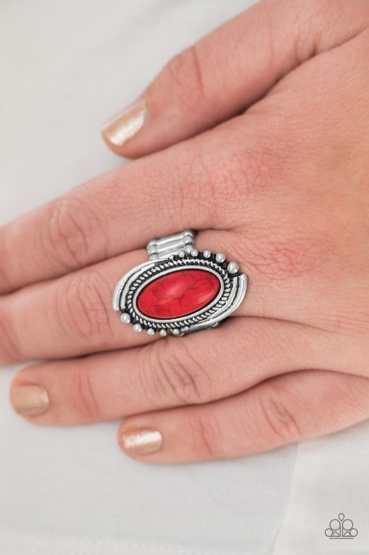 Stone Mountains - red - Paparazzi ring