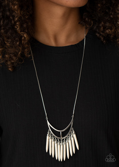 Stone Age A-Lister - white - Paparazzi necklace
