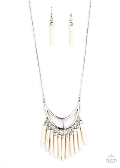 Stone Age A-Lister - white - Paparazzi necklace