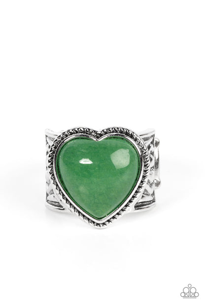 Stone Age Admirer - green - Paparazzi ring
