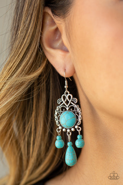 Stone Bliss - blue - Paparazzi earrings