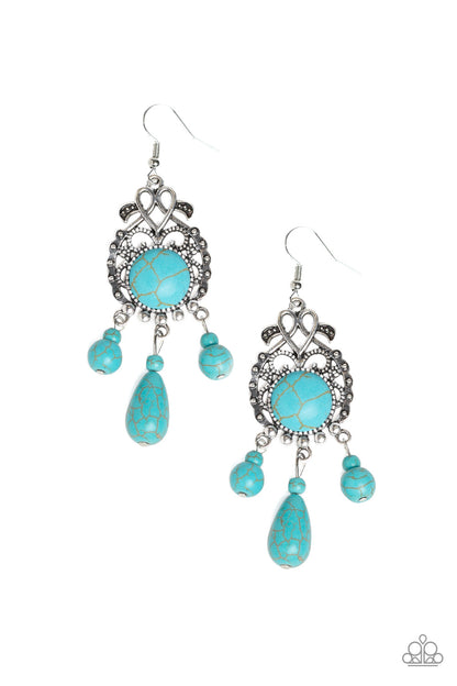 Stone Bliss - blue - Paparazzi earrings