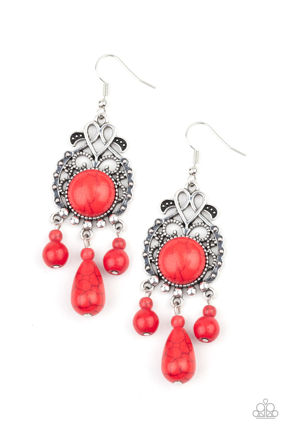 Stone Bliss - red - Paparazzi earrings