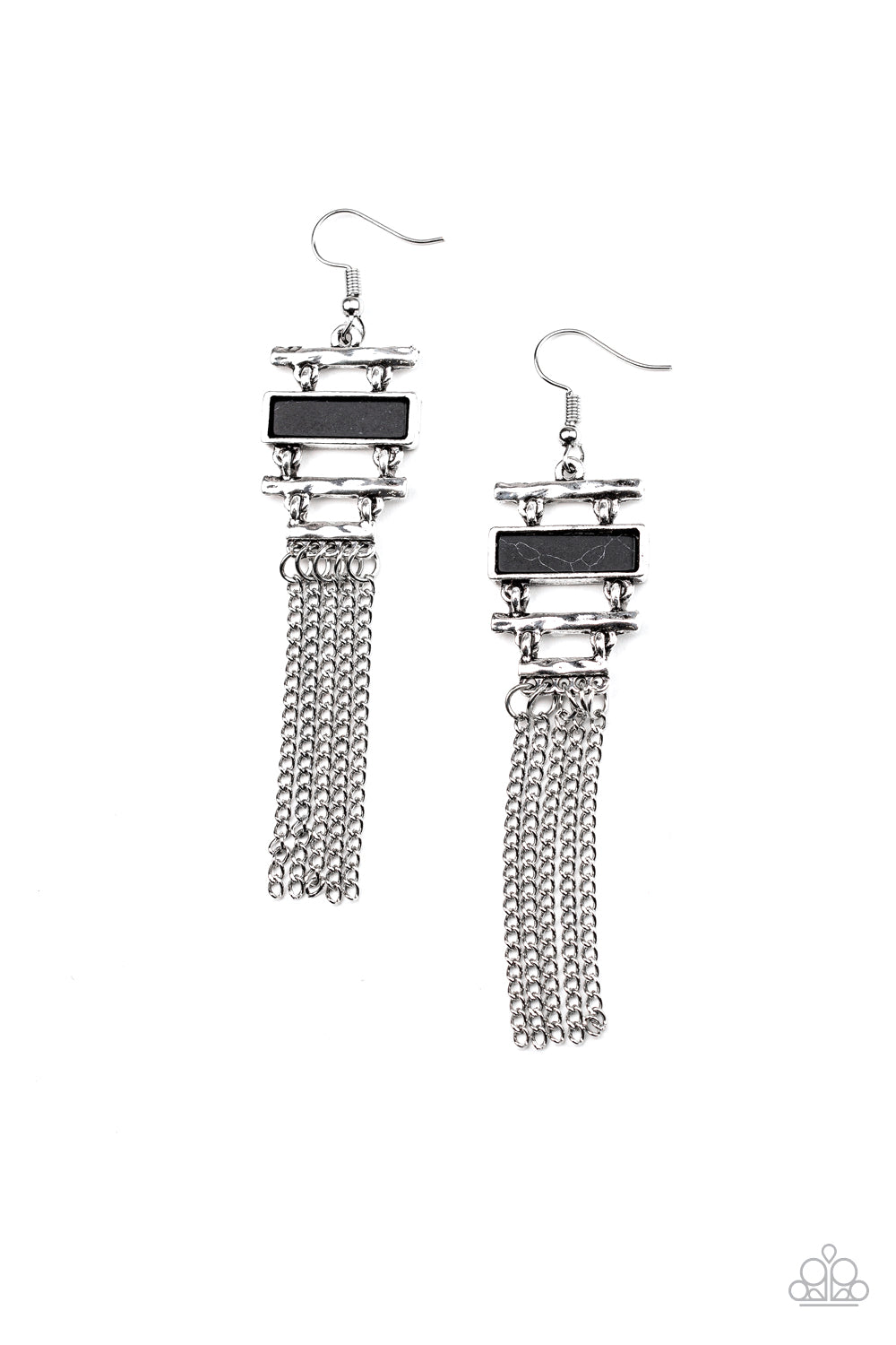 Stone Dwellings - black - Paparazzi earrings