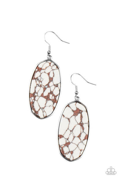 Stone Sculptures - brown - Paparazzi earrings