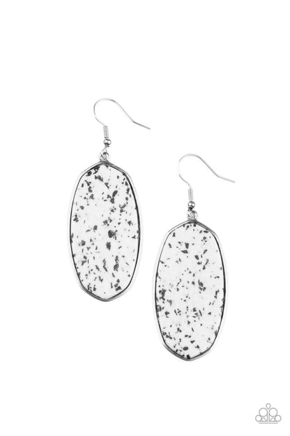 Stone Sculptures - white - Paparazzi earrings