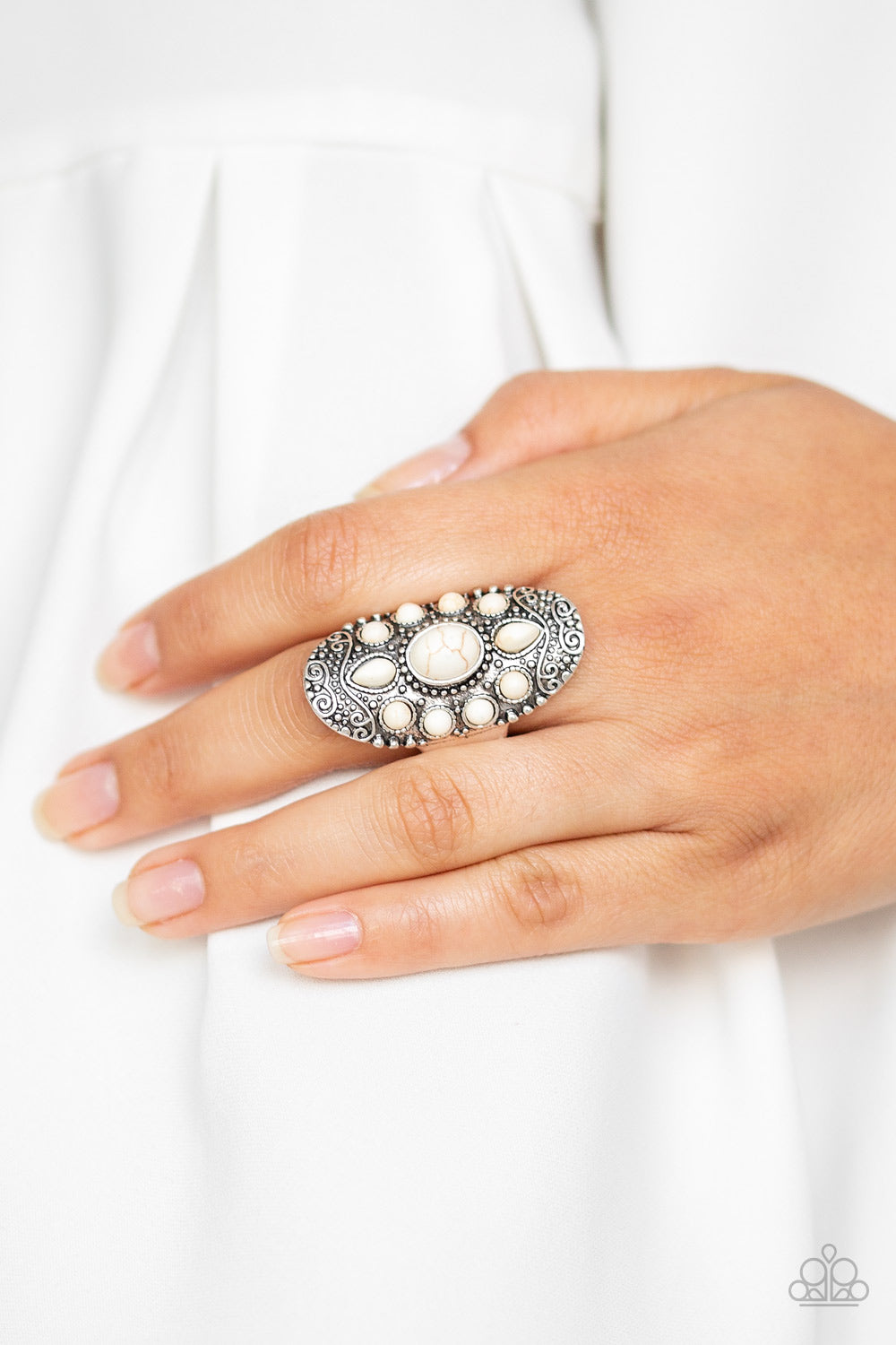 Stone Sunrise - white - Paparazzi ring