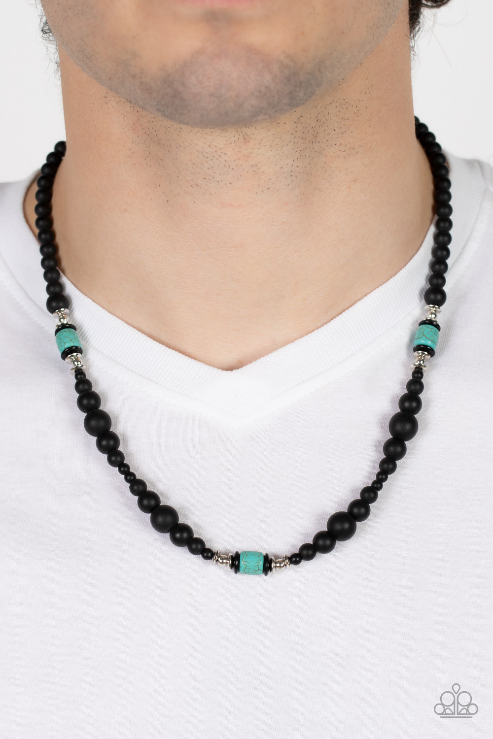 Stone Synchrony - blue - Paparazzi MENS necklace