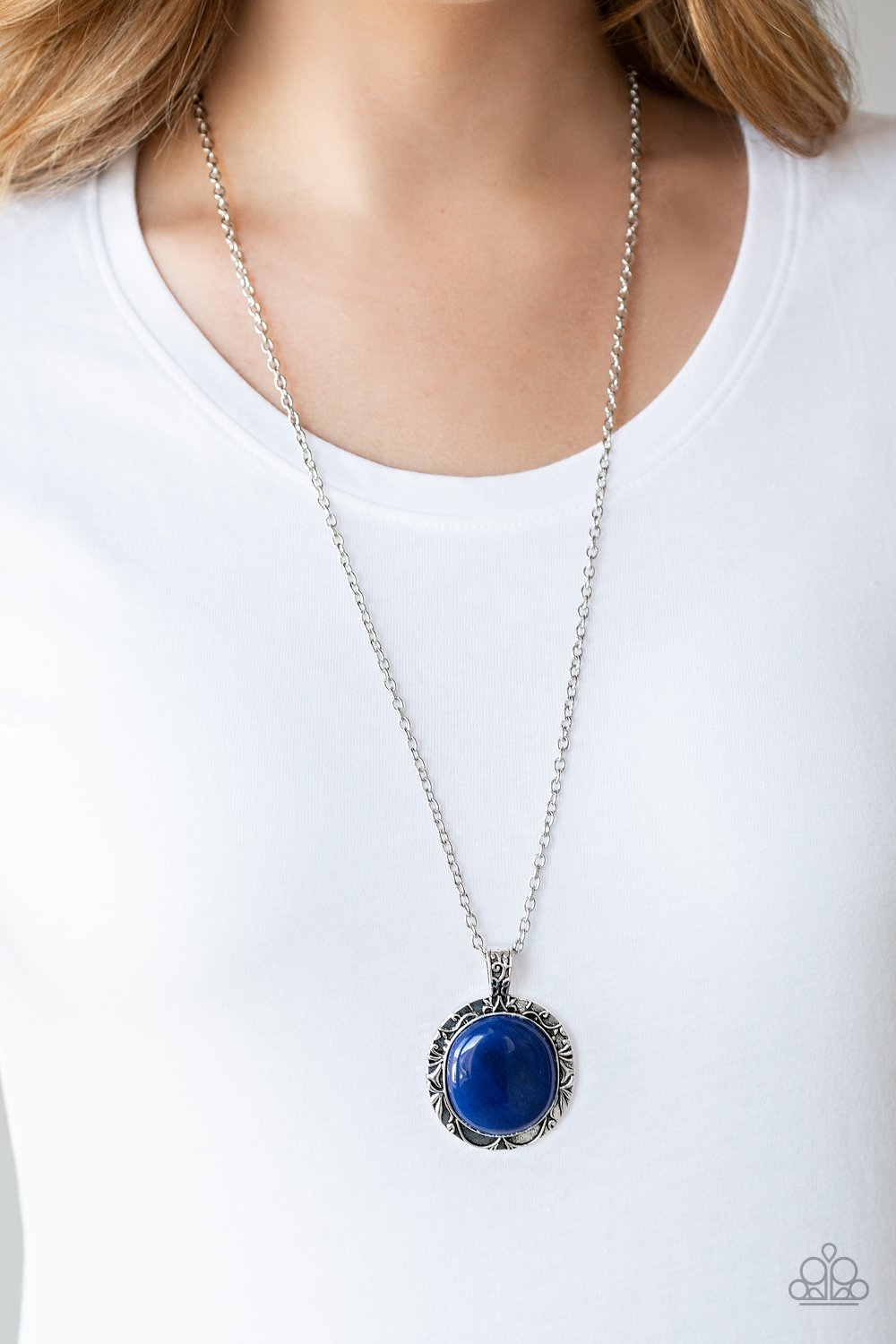 Stone Aura-blue-Paparazzi necklace