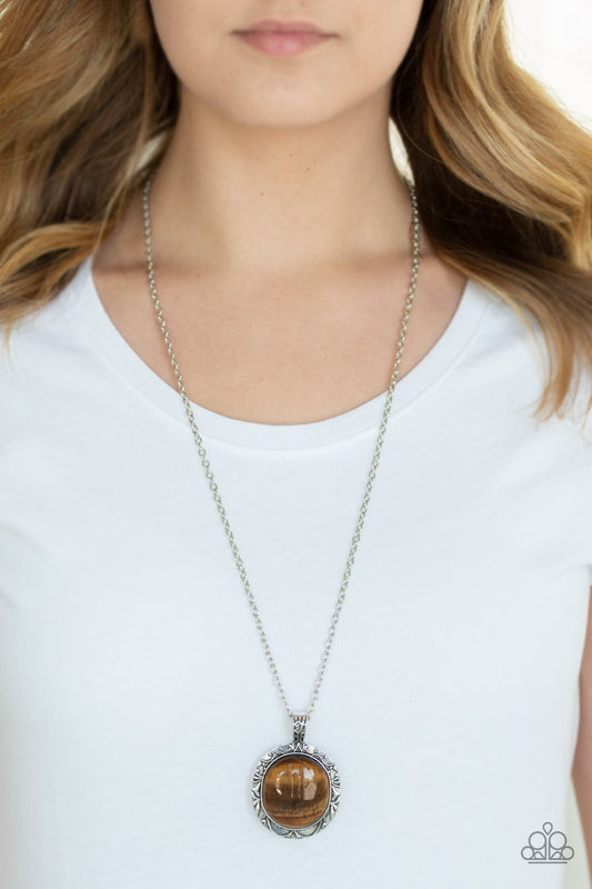 Stone Aura-brown-Paparazzi necklace