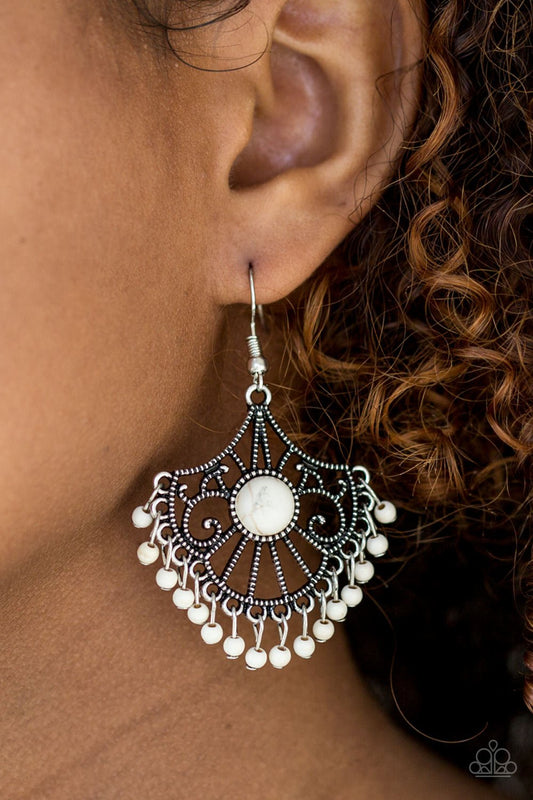 Stone Lagoon - white - Paparazzi earrings