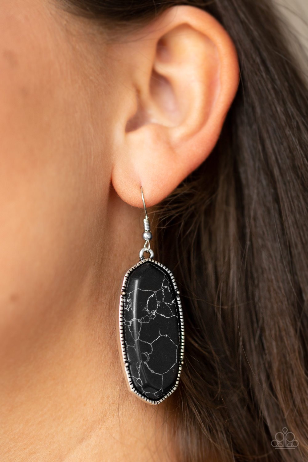 Stone Quest-black-Paparazzi earrings