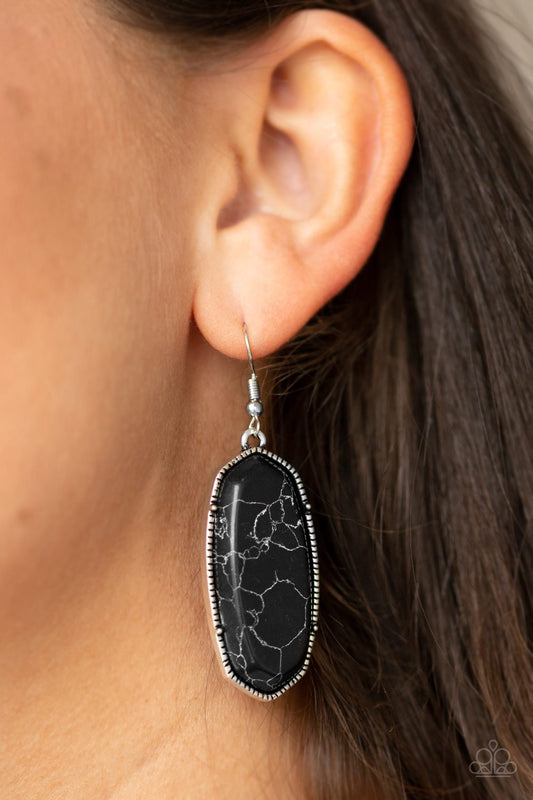 Stone Quest-black-Paparazzi earrings