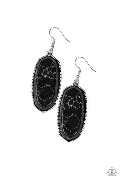 Stone Quest - black - Paparazzi earrings