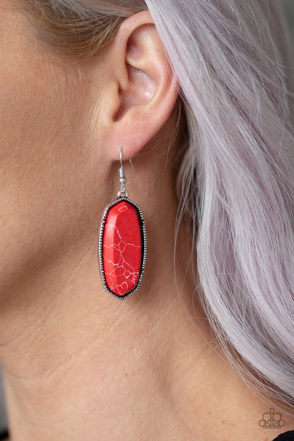 Stone Quest-red-Paparazzi earrings