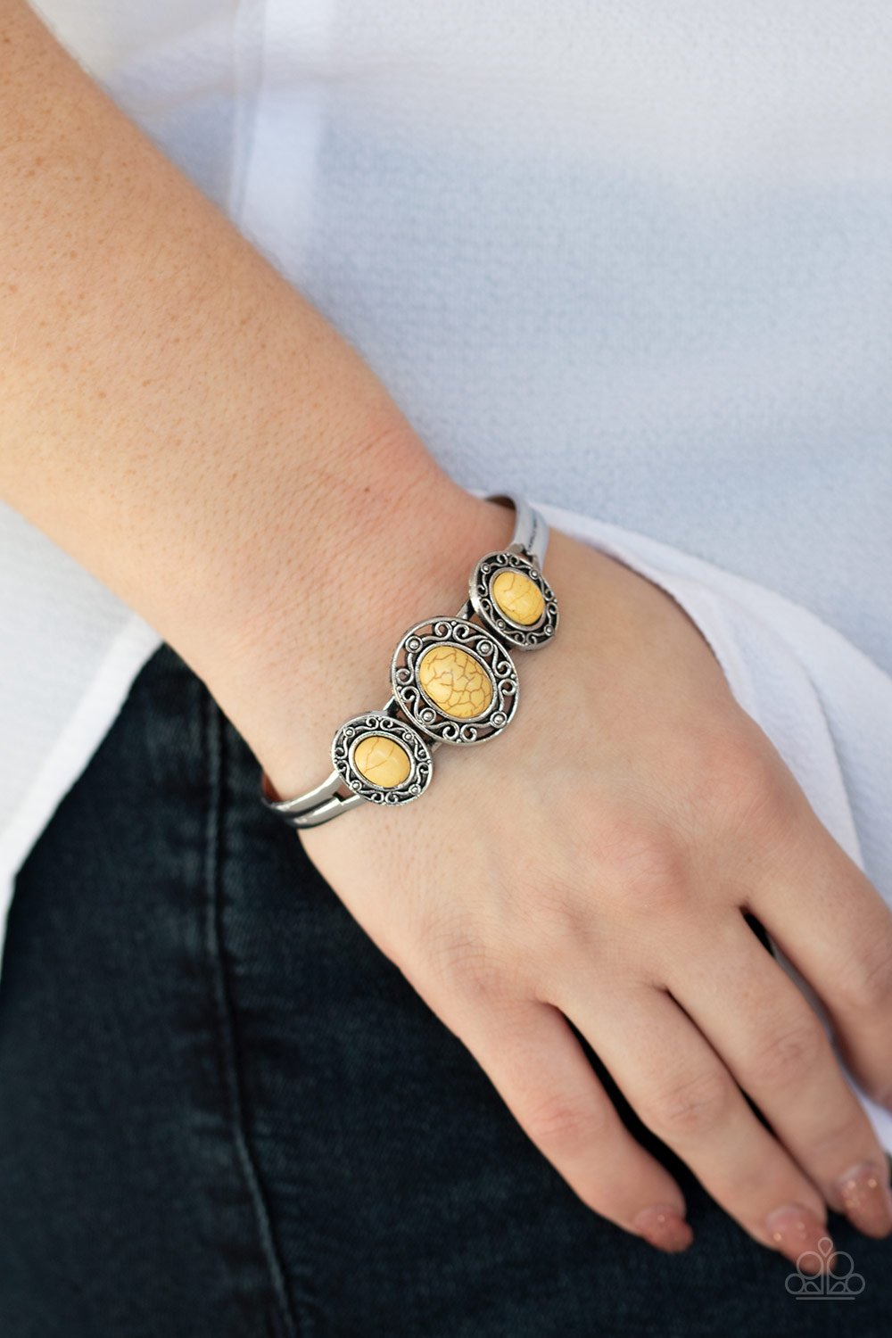 Stone Sage-yellow-Paparazzi bracelet