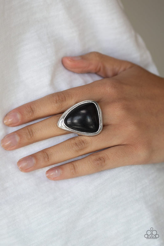 Stone Scene-black-Paparazzi ring
