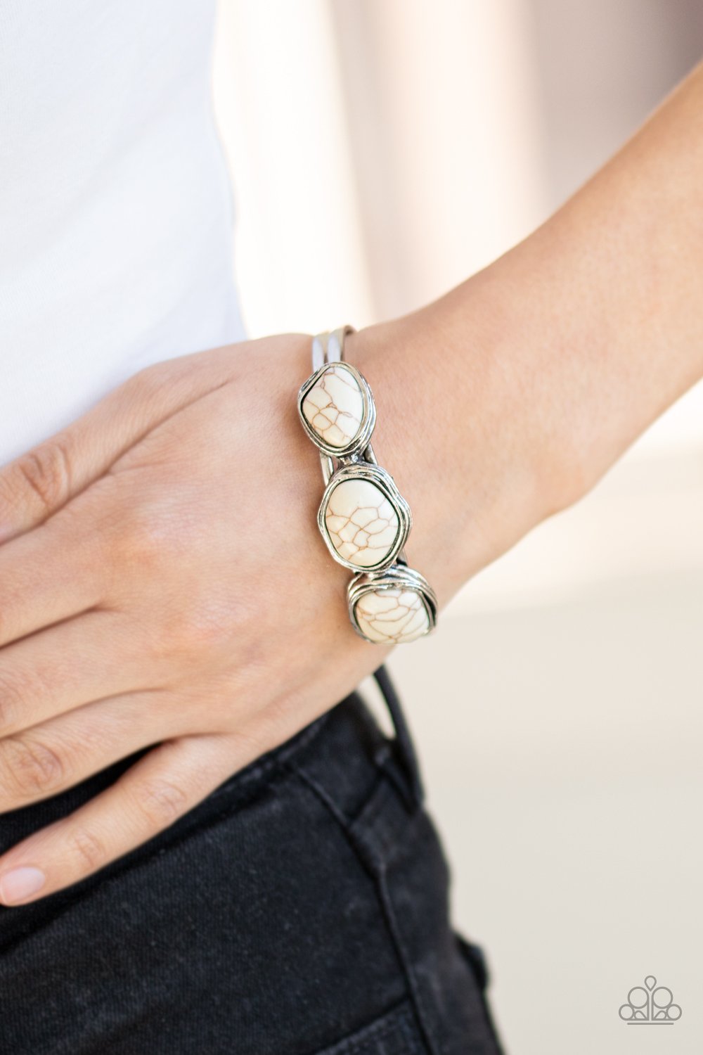 Stone Shop-white-Paparazzi bracelet