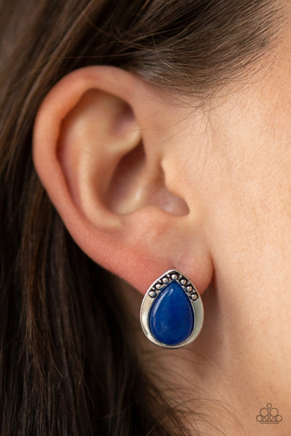 Stone Spectacular-blue-Paparazzi earrings