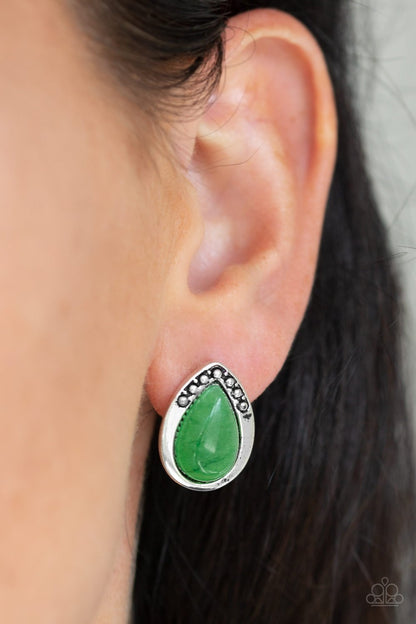 Stone Spectacular-green-Paparazzi earrings