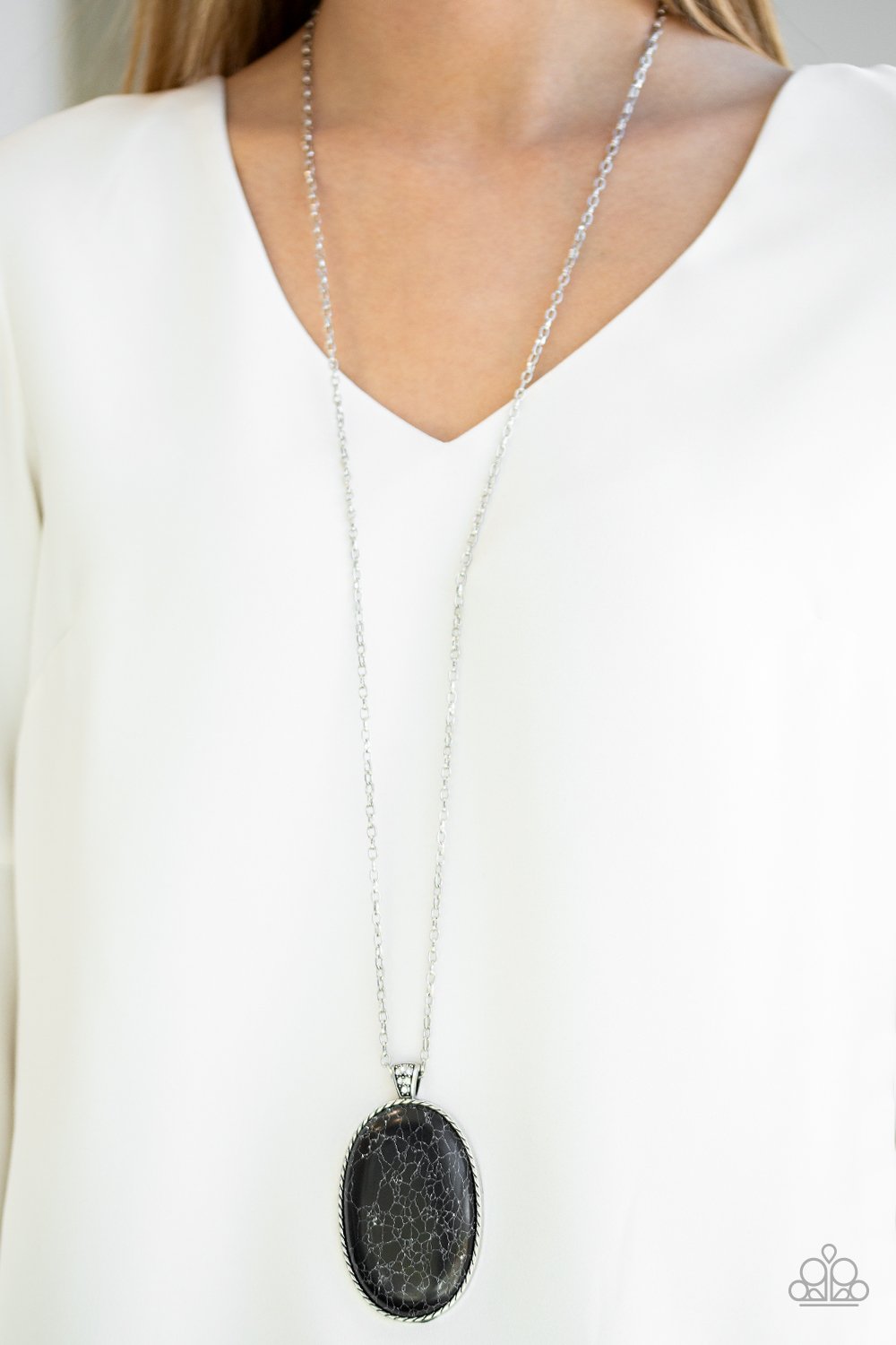 Stone Stampede-black-Paparazzi necklace