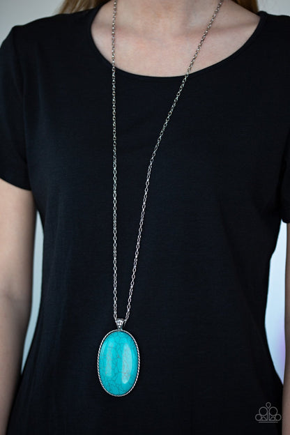 Stone Stampede-blue-Paparazzi necklace