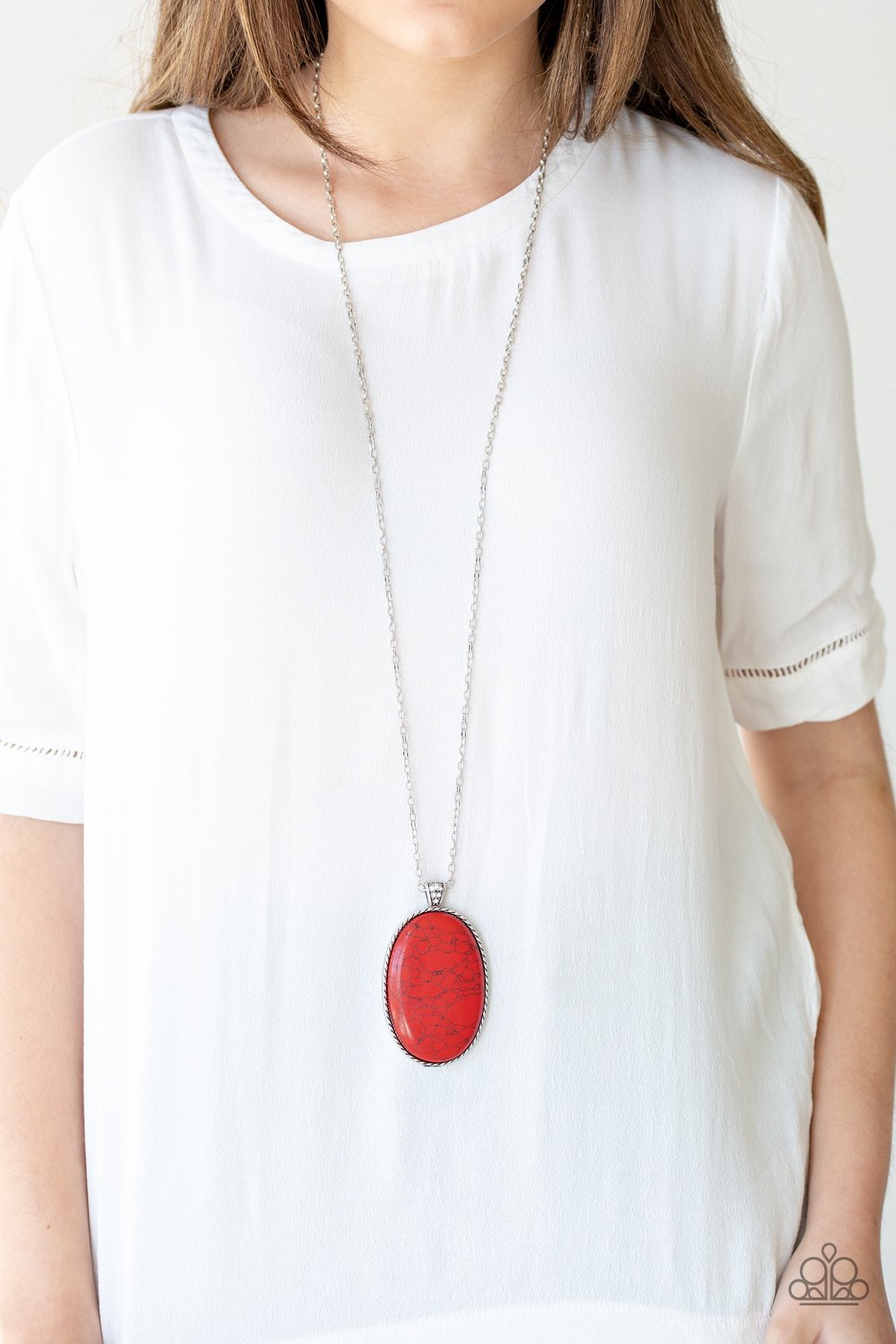 Paparazzi red stone necklace Clearance